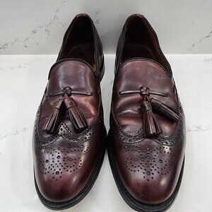 Allen Edmonds Mens Manchester Merlot Leather Wingtip Tassel Loafers Size 12 B